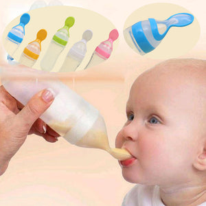 Baby-Flasche mit Löffel